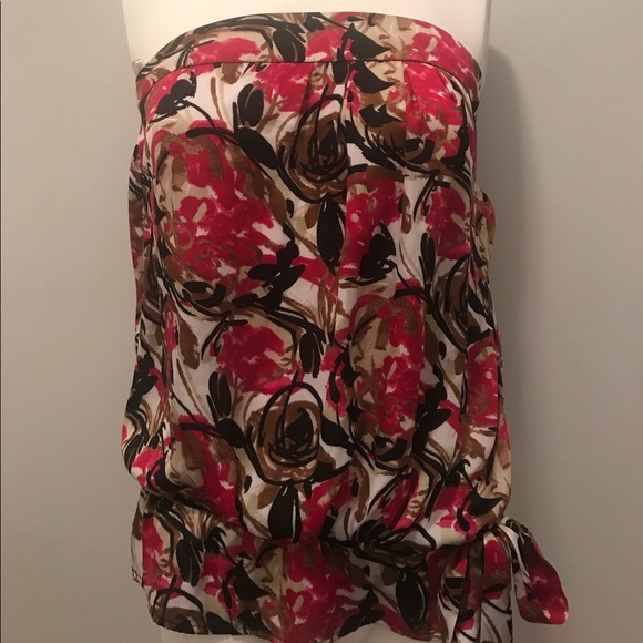 Strapless floral top - Picture 1 of 1